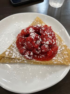 Razzle Dazzle - would have been better with vegan whipped cream or cream cheese filling or something.  at Crêpe Café Sisters in Leavenworth