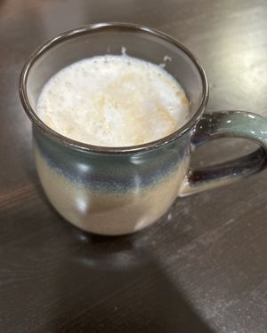 Almond milk latte   at Crêpe Café Sisters in Leavenworth