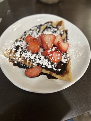 Strawberry vegan crepe   at Crêpe Café Sisters in Leavenworth