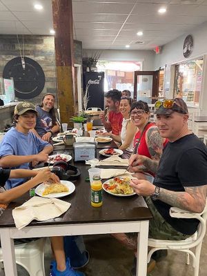 The gangs all here! at Crêpe Café Sisters in Leavenworth