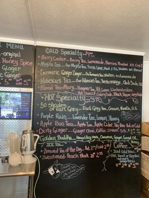 Hot and iced beverages. Almond and soy milk alternatives  at BananaDog Tea in Muskegon