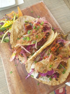 Veggie tacos at ECO Lifestyle & Lodge in Bathsheba