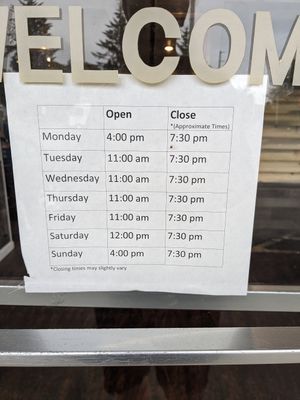 Went on a Monday in June 2023. Dine in stopped seating at 6:30. at Thai Carrot in Aberdeen