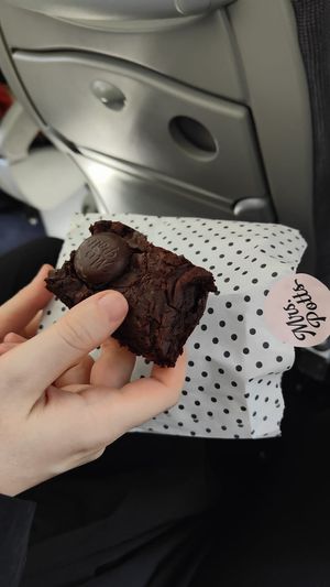 the brownie was falling apart at Mrs Potts Chocolate House in Bath