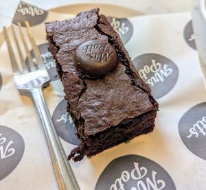 Fudge brownie at Mrs Potts Chocolate House in Bath