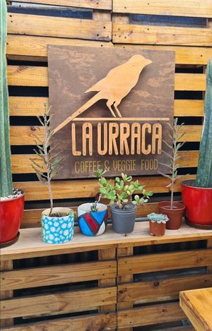 Sign of their restaurant at La Urraca Coffee - Maybe closed in Iquique