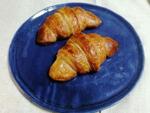 Vegan croissant. 100% organic spelt flour at Amatsuchi Bakery  in Tsu