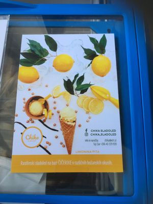 Signage at Chika Sladoled in Ljubljana