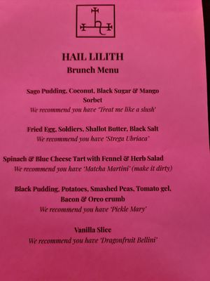 Special brunch menu at Hail Lilith  in Footscray