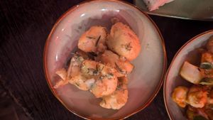 Crispy new potatoes $12.00: delicious! crispy, with a slight lemon freshness at Hail Lilith  in Footscray