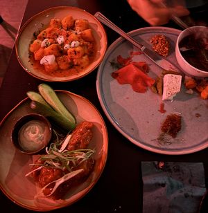 Gnocchi, cheese platter and spicy wings  at Hail Lilith  in Footscray