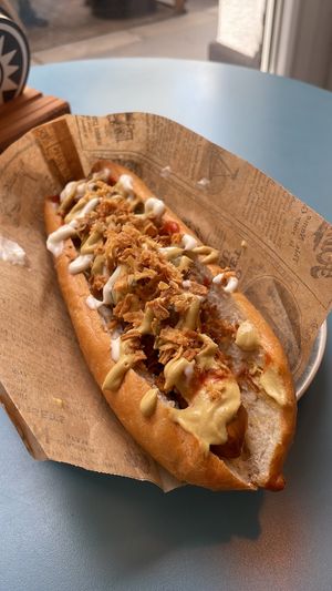 Vegan hot dog  at Eh Wurst Vegane Würstelbar in Vienna