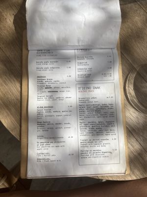 Menu  at goat in a boat in Naxos