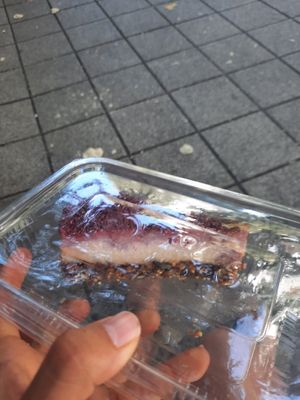 Vegan raw cheese cake at Caramel Coffee Shop in Burgas