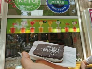 Bounty pastry (vegan & gluten free) at Caramel Coffee Shop in Burgas