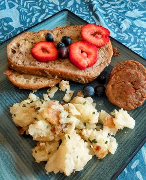 Yummy huge breakfast had much more that what is shown here at Red Robin Song Guest House in West Lebanon