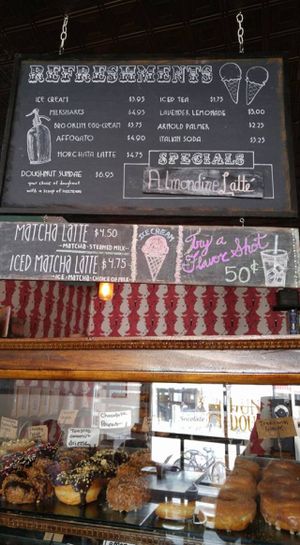 Menu at Dun-Well Doughnuts in Brooklyn