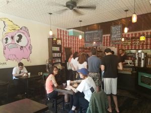 inside at Dun-Well Doughnuts in Brooklyn