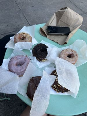 Maple, blueberry, chocolate, peanut chocolate, Boston cream, glazed   at Dun-Well Doughnuts in Brooklyn