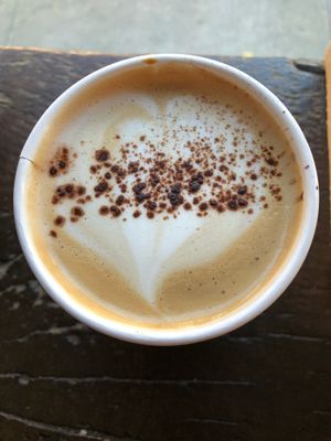 The “Not” Ella Latté (a vegan Nutella-like latté) at Dun-Well Doughnuts in Brooklyn