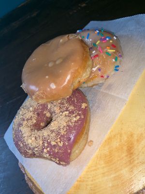 A few of the daily options  at Dun-Well Doughnuts in Brooklyn