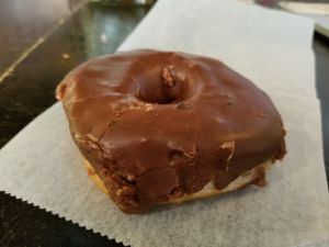 Chocolate glazed at Dun-Well Doughnuts in Brooklyn