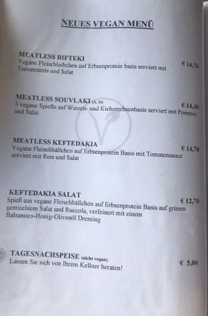 Veganes Menü at Akropolis in Modling