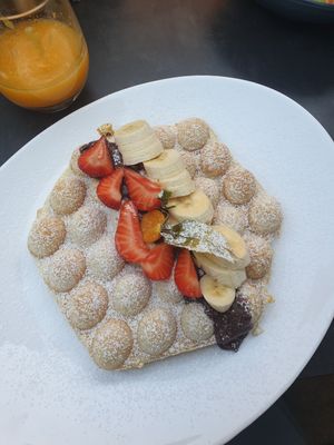 Vegan waffle 😍 at Lieblingsplatz am Tegernsee in Gmund Am Tegernsee