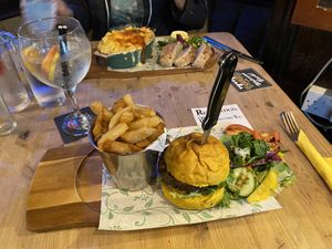 Vegan burger   at The Creek Inn in Peel