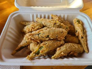 Fried okra at Majani in Chicago