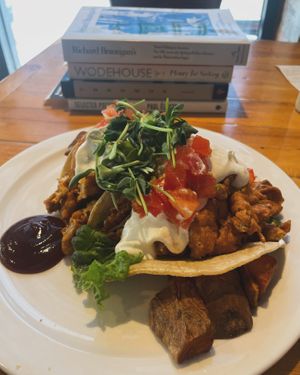 Fried oyster mushroom soul taco  at Majani in Chicago