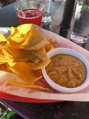 Kombucha drink, chips and quest at Rosetta's Kitchen in Asheville