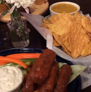 The Tempalo Wings and Vegan Queso Basket at Rosetta's Kitchen in Asheville