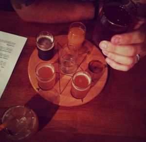 kombucha flight at Rosetta's Kitchen in Asheville