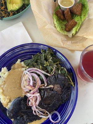 Portobello Plate and Veggie Nuggets  at Rosetta's Kitchen in Asheville