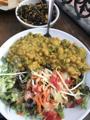 Curry plate and seaweed salad bowl  at Rosetta's Kitchen in Asheville