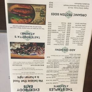 Menu at Rosetta's Kitchen in Asheville