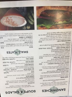 Menu at Rosetta's Kitchen in Asheville