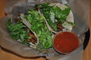 Soy Chorizo tacos at Rosetta's Kitchen in Asheville
