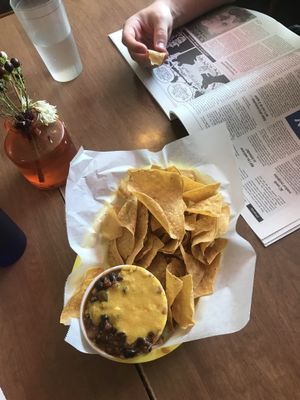 Vegan chili & cheese  at Rosetta's Kitchen in Asheville