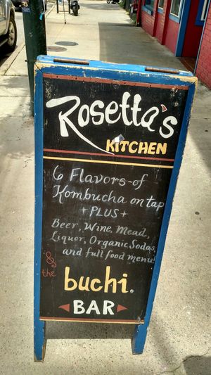 Rosetta's Buchi Bar street sign at Rosetta's Kitchen in Asheville