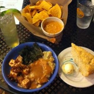 family fave corn bread and queso  at Rosetta's Kitchen in Asheville