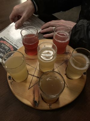 Kombucha flight at Rosetta's Kitchen in Asheville