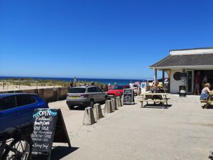 View of the sea at Porthtowan Beach Café in Porthtowan