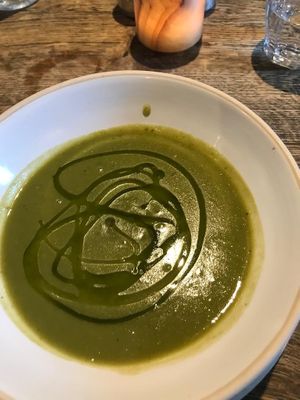 Leek and potato soup at The Wheatsheaf Inn in Cheltenham