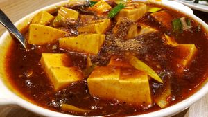 Mapo tofu, made vegan. Tasty. at Szechuan in Roseville