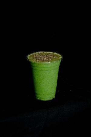 Green Smoothie: almond milk with spinach, mango, pineapple & hemp seeds at Subculture Coffee Roasters in West Palm Beach