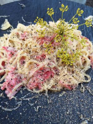 Spaghetti carbonara at Konijnenvoer in Arnhem