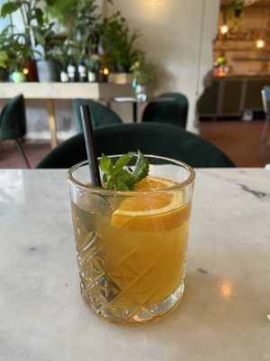 Homemade kombucha with orange and laurel: tastes nice  at Konijnenvoer in Arnhem
