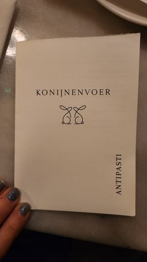 Menu at Konijnenvoer in Arnhem
